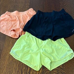Lululemon Athletica Black and Orange and Neon  Hotty Hot Shorts